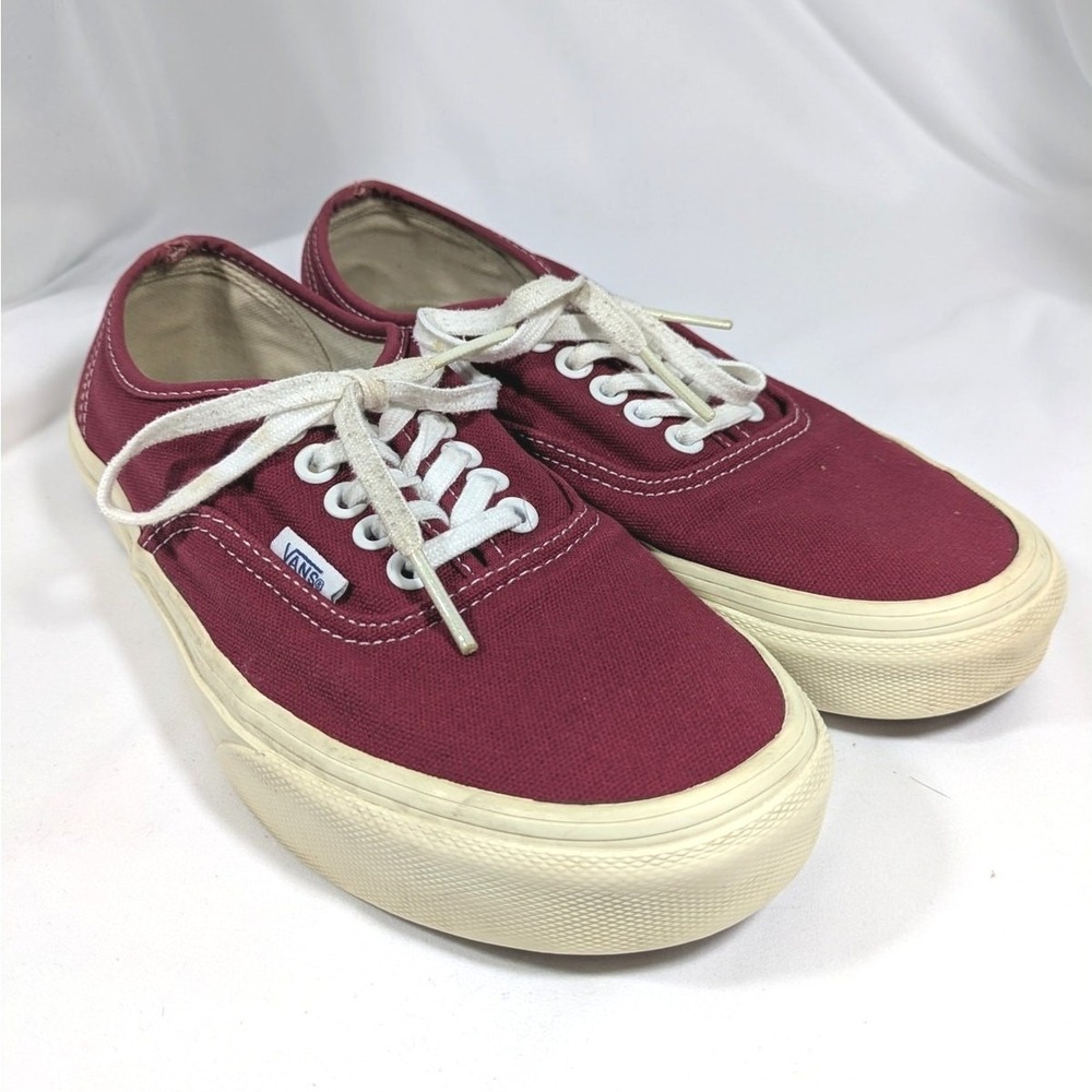 Vans Off The Wall Burgundy Red Lace Up Low Top Sneakers‎ Size Mens 6.5 Womens 8